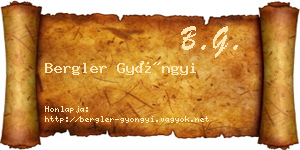 Bergler Gyöngyi névjegykártya